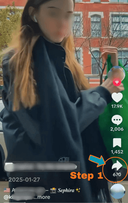 How to copy TikTok video link using Share button and Copy Link option